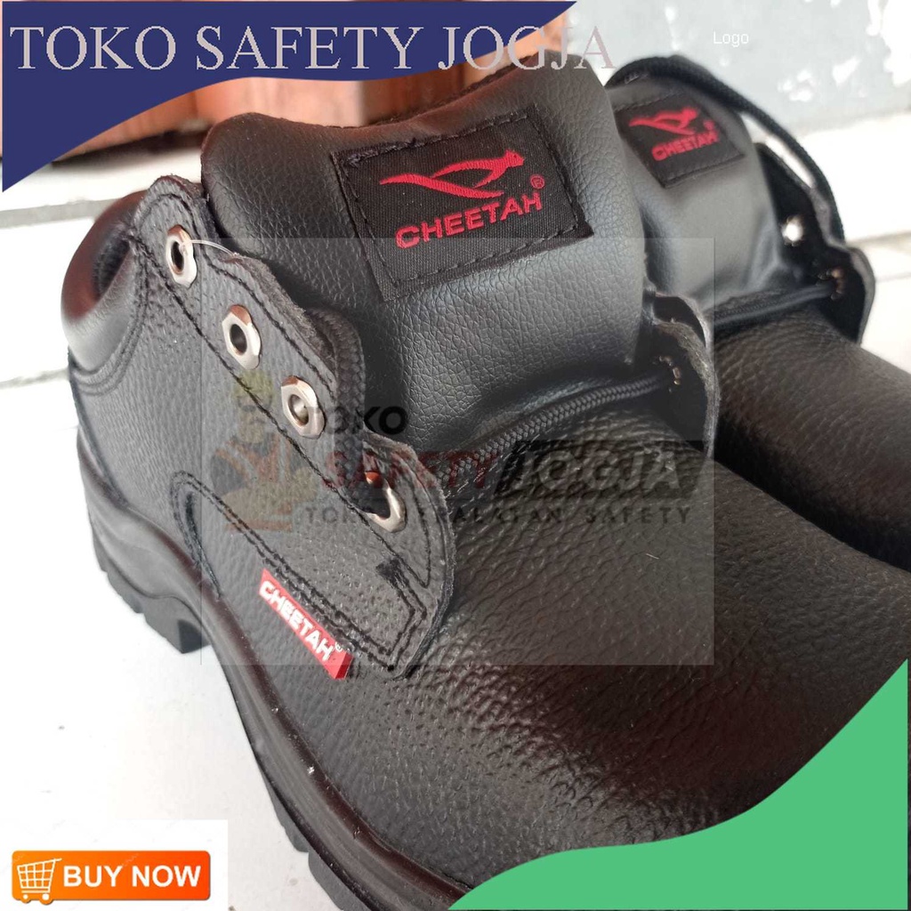 SEPATU SAFETY SHOES CHEETAH 3002H TALI HITAM