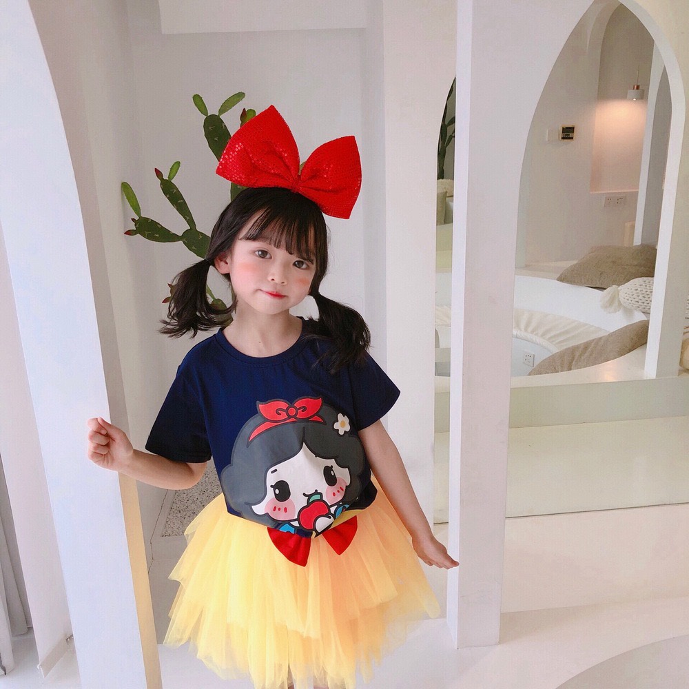 BAJU SETELAN ANAK TUTU 1 SET BAJU DAN ROK TUTU DISNEY PRINCESS BALLET FROZEN SNOWWHITE MERMAID