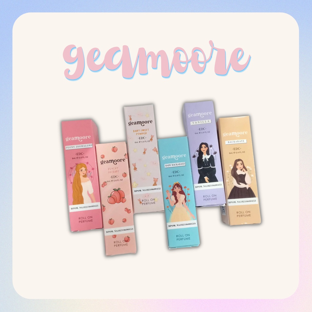 Geamoore Parfum Roll 6 ml backarat baby backarat vanilla baby powder peony jamalone Body mist peachy