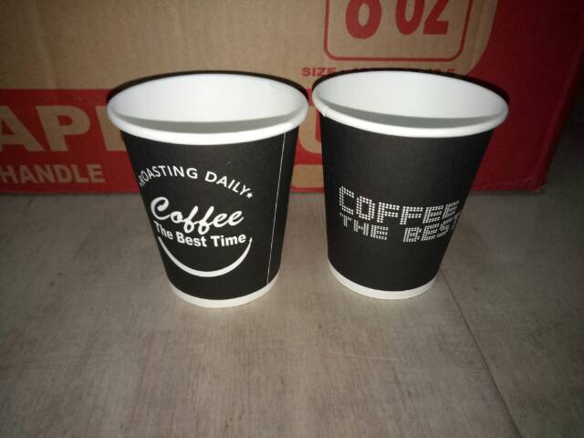 Papercup 8 oz Motif Gelas Kertas Kopi Tahan Panas 240ml Coffee 8oz