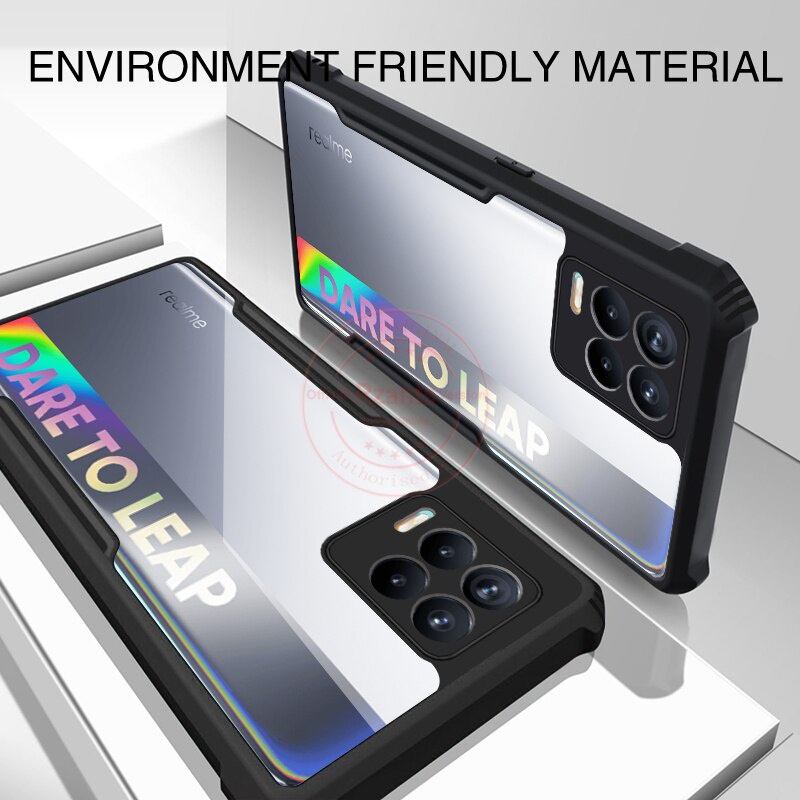 Case REALME 8 PRO Armor Fushion Transparent Casing + Tempered Glass Full Layar dan Skin Carbon