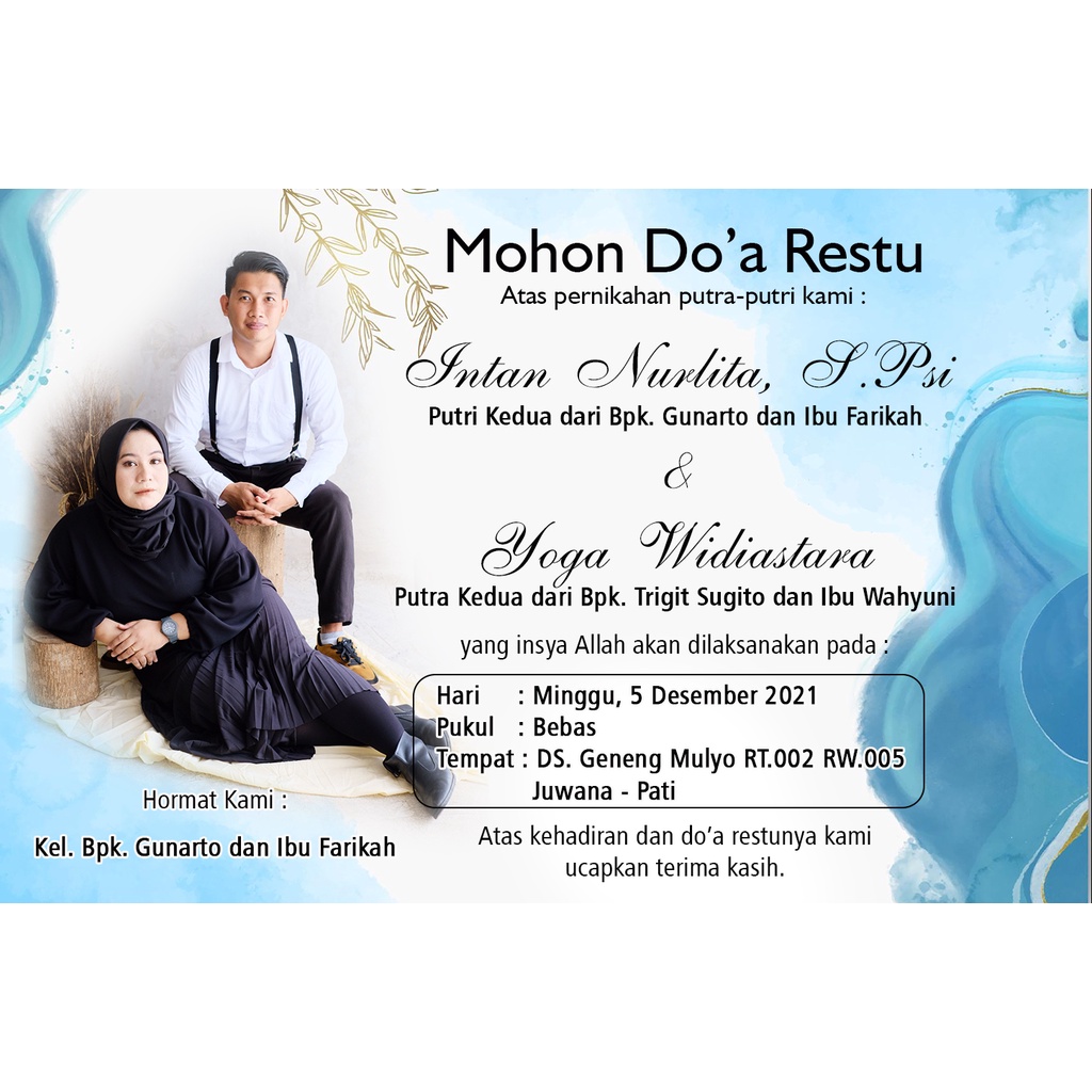 KARTU NASI KOTAK / UNDANGAN SELEMBARAN /Undangan seserahan nasi box
