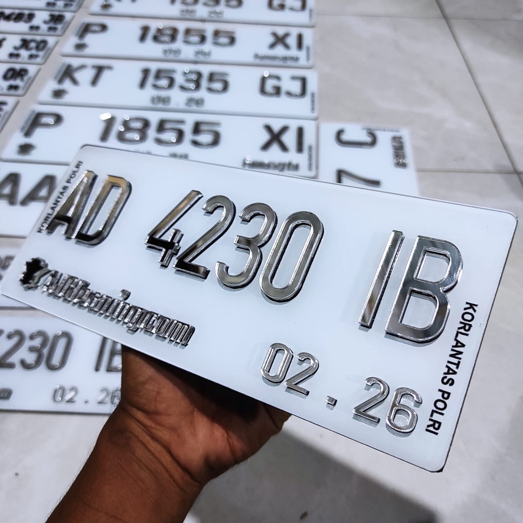 Plat Motor Akrilik Crome Custom