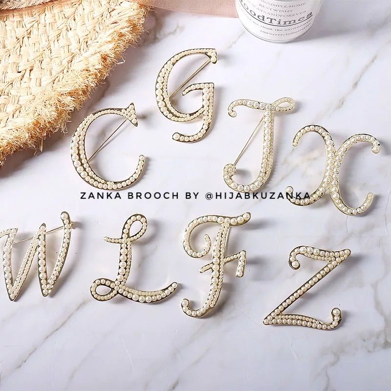 bros abjad mutiara | bros huruf | bros inisial nama | alphabet brooch-3