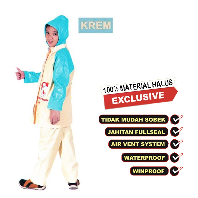 [TERLARIS] Jas Hujan ELMONDO Anak Anak Setelan Jas Hujan Karaker Lucu Murah Hemat Anak Kecil SD Baju Jaket Celana Jas Hujan Anti Rembes Bahan Tebal Halus Premium Jas Hujan Anak Celana Setelan Kids Raincoat Set With Pants