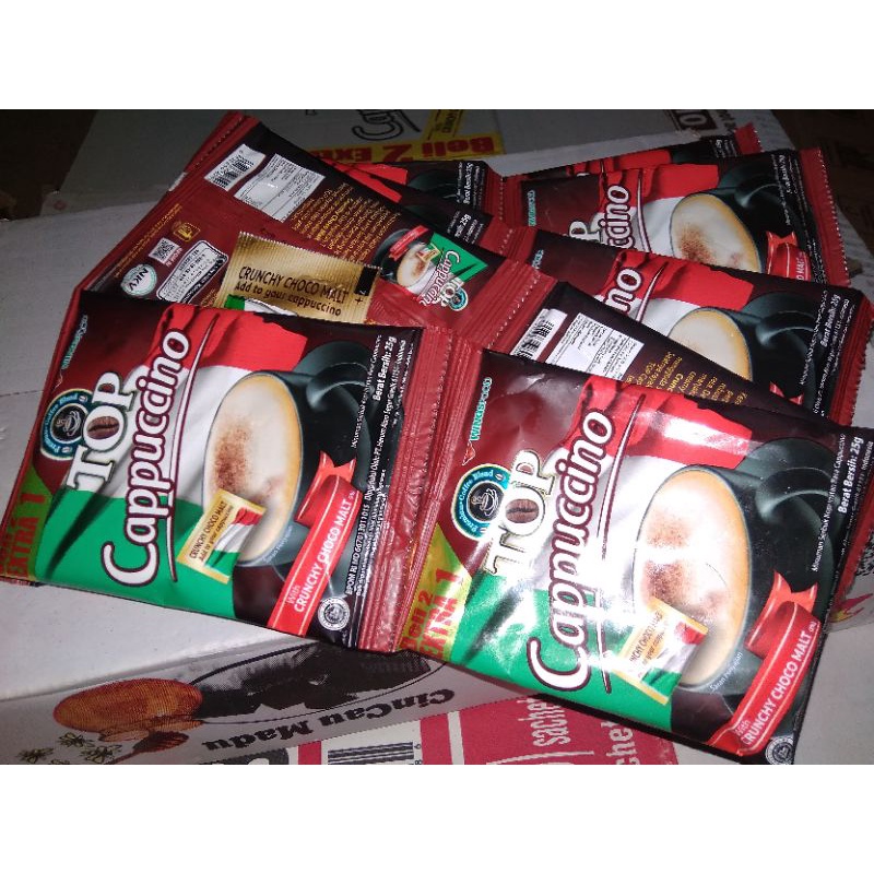 

kopi Top Cappucino 1 renceng isi 15 sachet