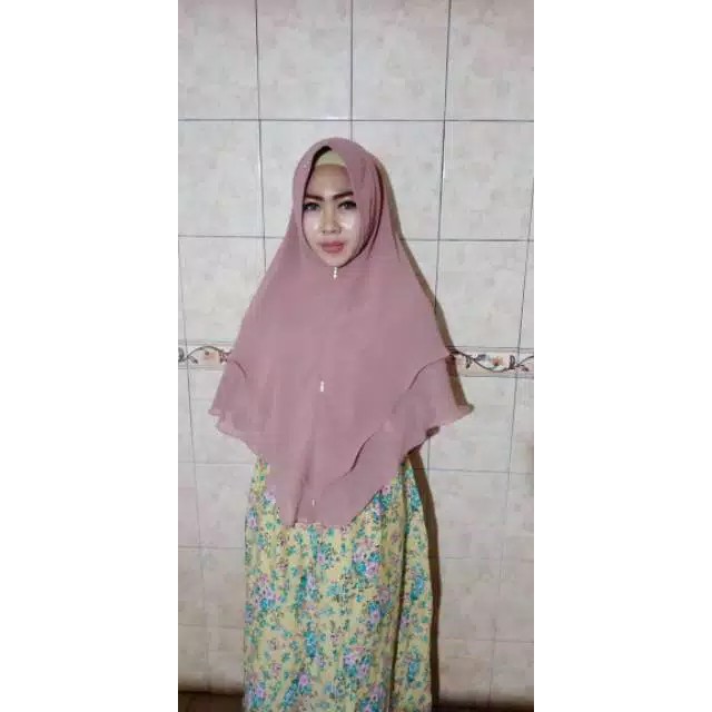 Khimar syar'i 2 layer ceruty babydoll Classy Mutiara payet