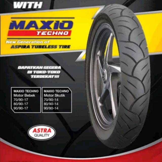 Ban tubeless maxio depan/belakang 80/90-17 for Revo/blade/vixion /supra x 125/f1/helm in