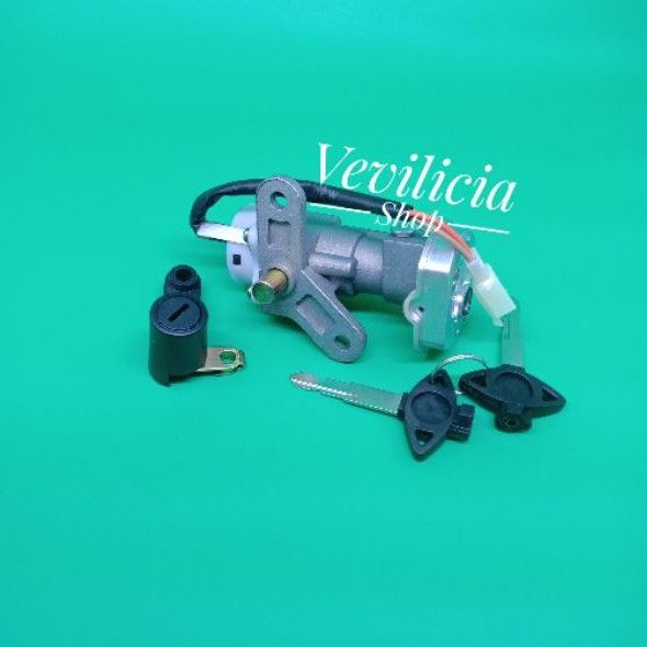 Kunci kontak set mio soul/fino karbu+kunci jok belakang-1