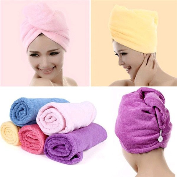 Magic Towel Microfiber Handuk Kepala Motif Polos Head Towel