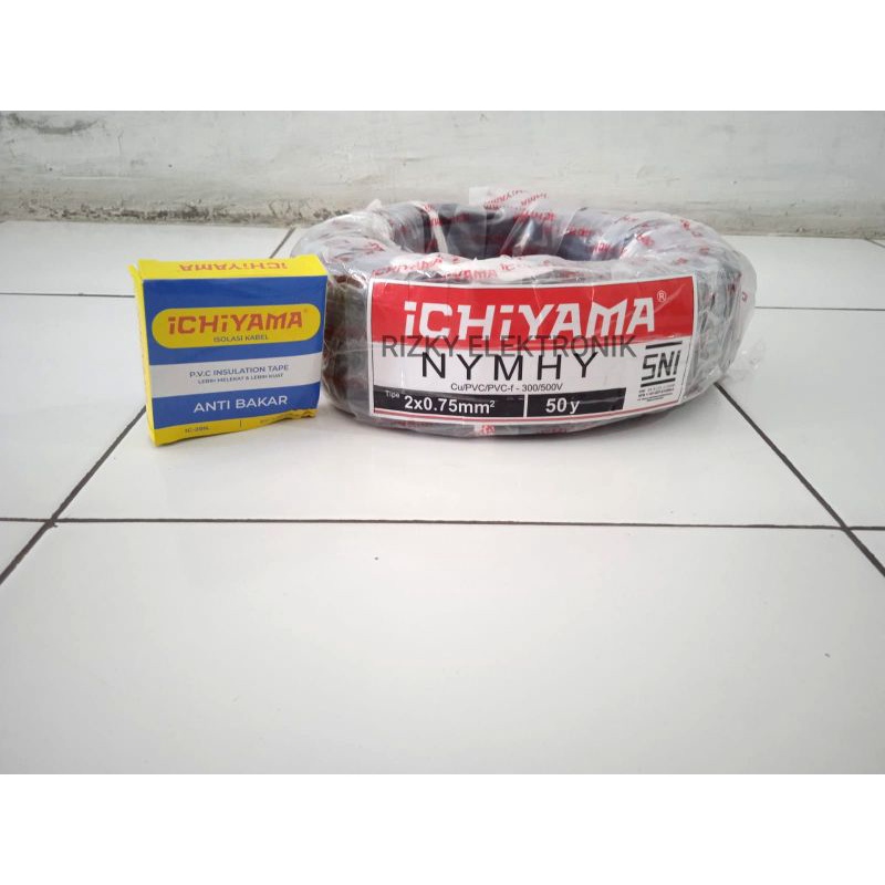 Kabel Listrik Serabut NYYHY ICHIYAMA 2x0.75mm NYMHY Hitam Kualitas SNI