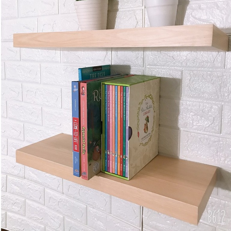 Rak Ambalan Rak Gantung Hiasan Dinding Serat Kayu Set Wall Floating Shelf Minimalis