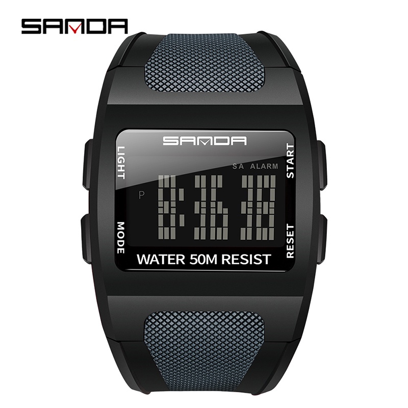 SANDA 222 Jam Tangan Pria Digital Sport EL Backlight Tali Rubber Anti air WATCHKITE WKOS