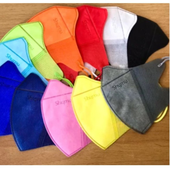 Masker Duckbill Shumu 3 Ply Warna Garis 3Ply Premium Mask isi 25 pcs