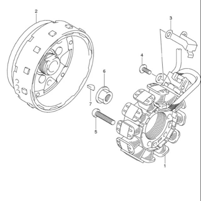 SPULL STATOR ASSY MAGNETO SUZUKI SHOOTER SMASH INJEKSI ORI SGP