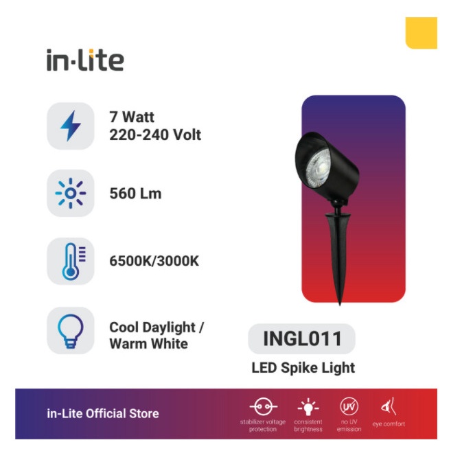 in-Lite Spike Light INGL011 - Cool Daylight 7watt