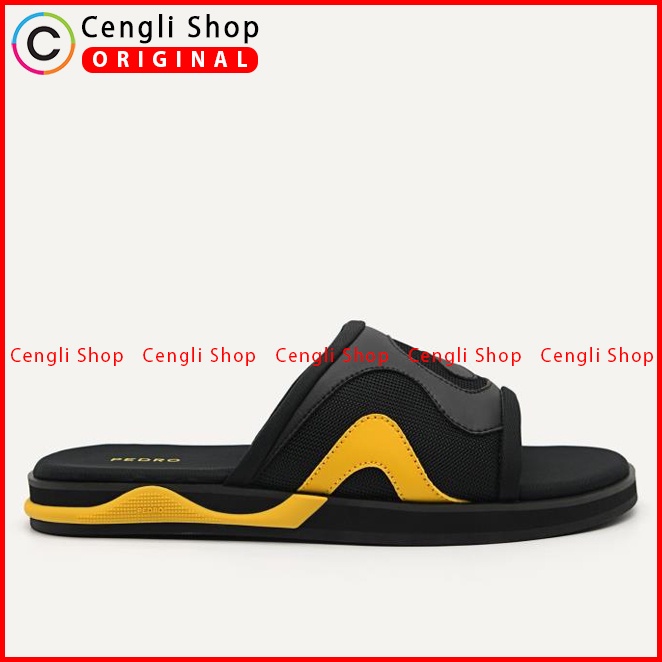 SANDAL SLIDE PEDRO PRIA ORIGINAL CASUAL BRANDED HITAM PM141