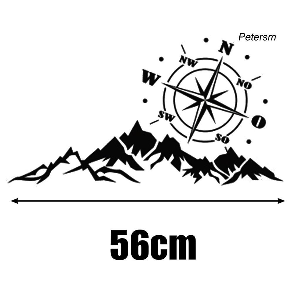 YE*Compass Mountains Car-Styling SUV Off-road Reflective Decals Sticker Decoration