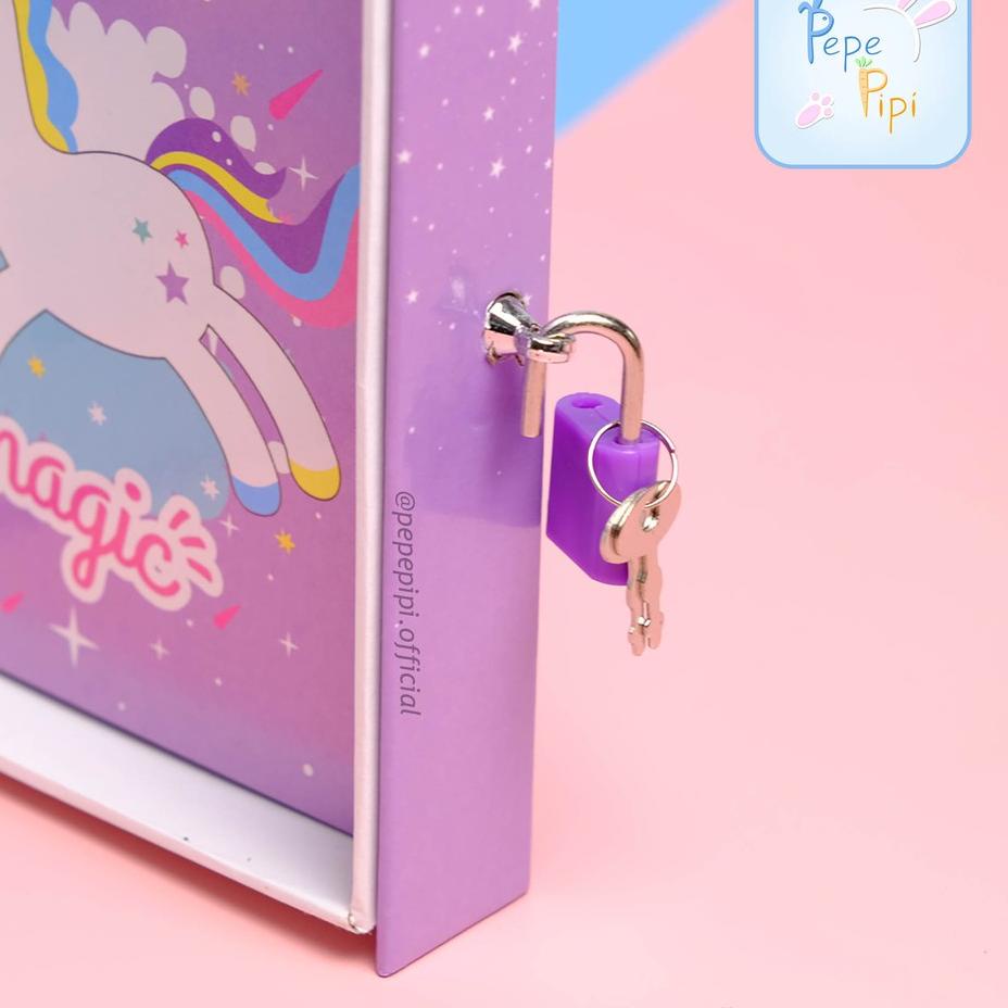 

[KODE 6LV0J] Buku Diary Unicorn Note Book Dengan Kunci Gembok Tebal bisa COD