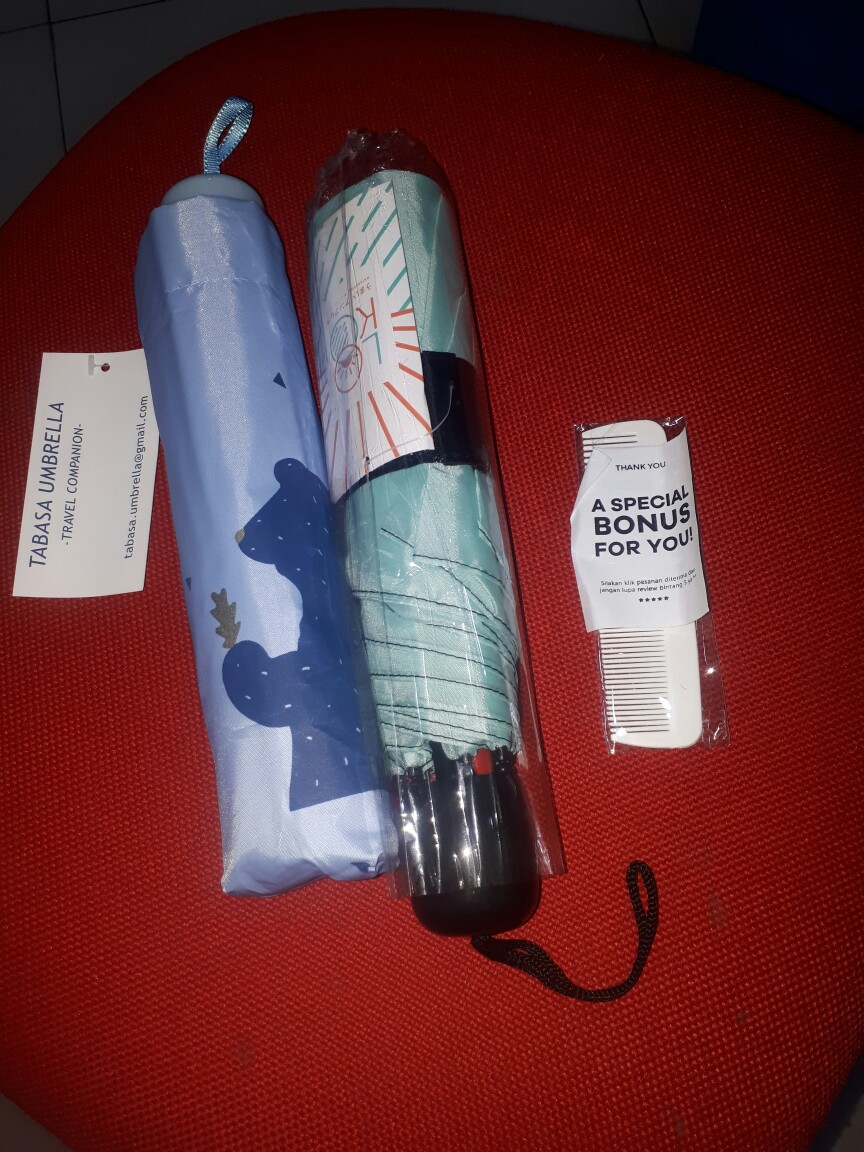 Tabasa Payung Lipat Polos Strip Loko Warna Warni