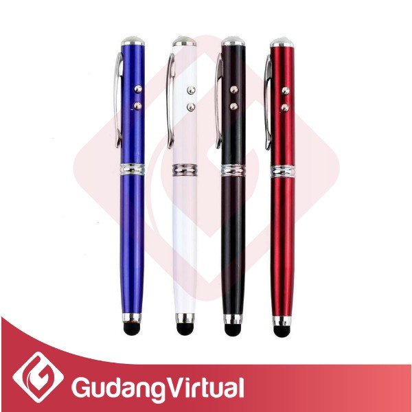 

Senter Stylus Pen 4 in 1 For Handphone HP Laser Senter Pulpen Capacitive Touch Screen
