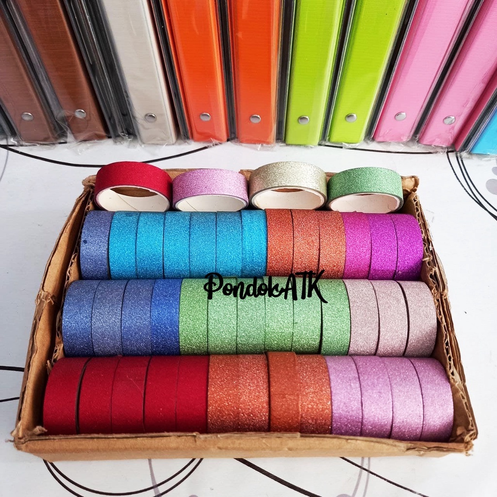 

Isolasi Glitter Polos / Motif /Decoration tape Glitter Ecer