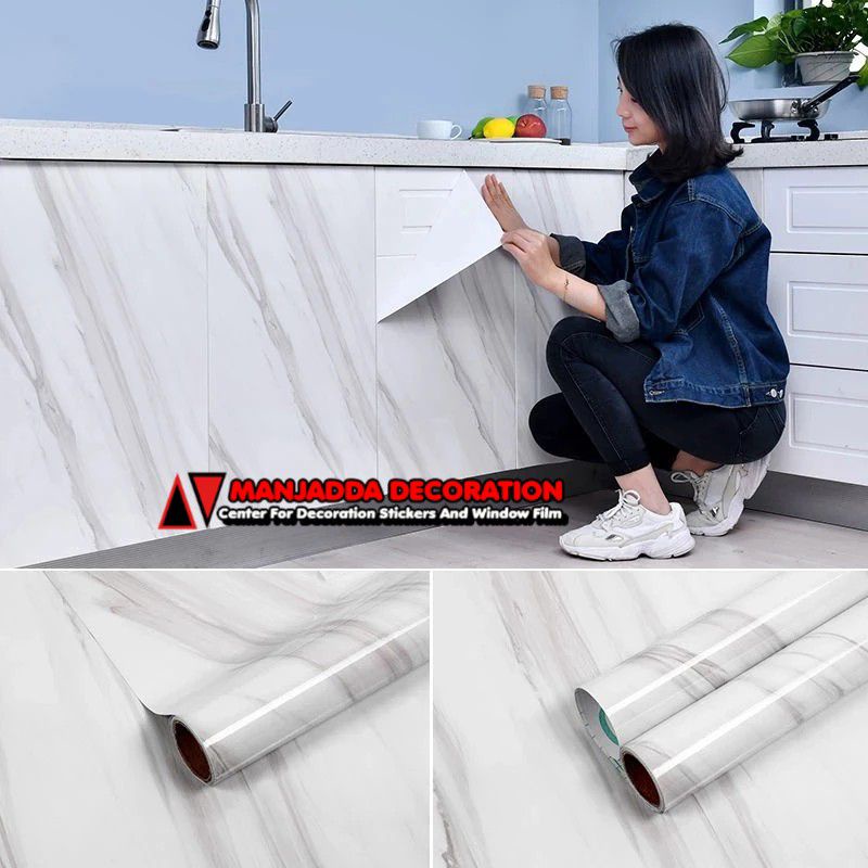 TERMURAH WALL STIKER MARMER GLOSSY ANTI AIR API MINYAK KUALITAS PREMIUM