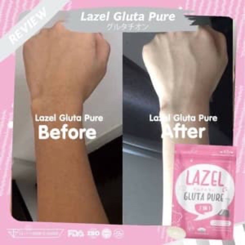 TERMURAH (ADA BARCODE) LAZEL PURE GLUTA BY SKINEST CLINIC LACHEL SUPLEMEN PEMUTIH