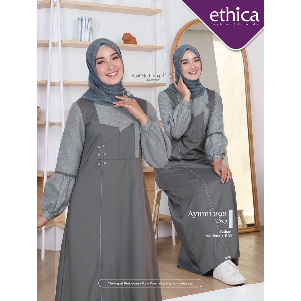 Ethica - Gamis Wanita Ayumi 292 - Beige - Grey