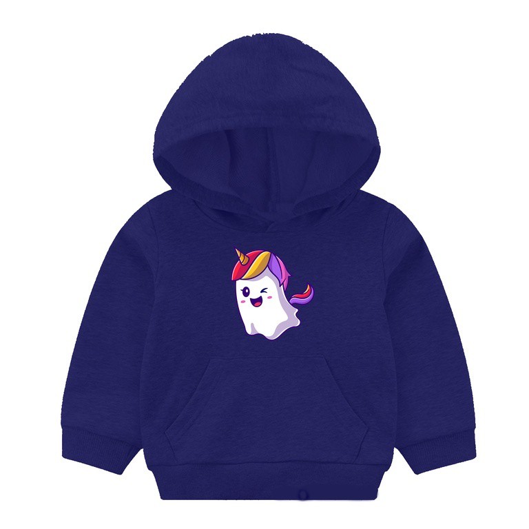 Hoodie Ghost Unicorn Hoodie Fleece Pakaian Anak