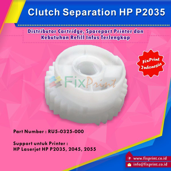 Clutch Separation Roller HP P2035 HP 2045 HP 2055 Part Number RU5-0325-000