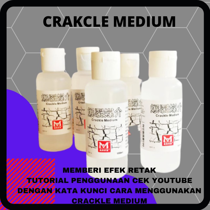 CRACKLE MEDIUM UNTUK DECOUPAGE ATAU LUKISAN WATER BASE