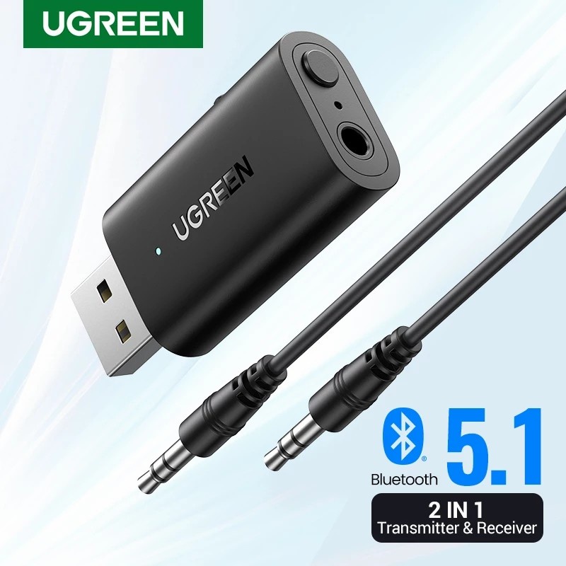 UGREEN 2 in 1 Bluetooth 5.1 Audio Receiver Transmitter USB + Aux 3.5mm