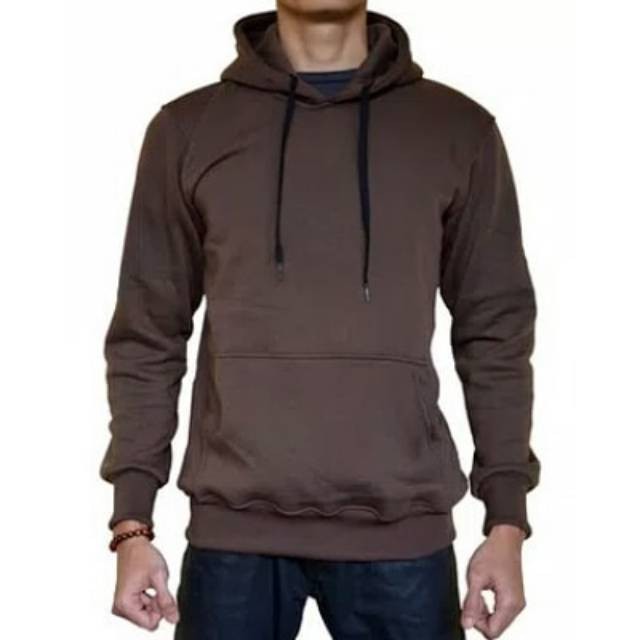 SWEATER_ID Hoodie Jumper Polos Cokelat Pria Wanita Fleece Tebal Termurah