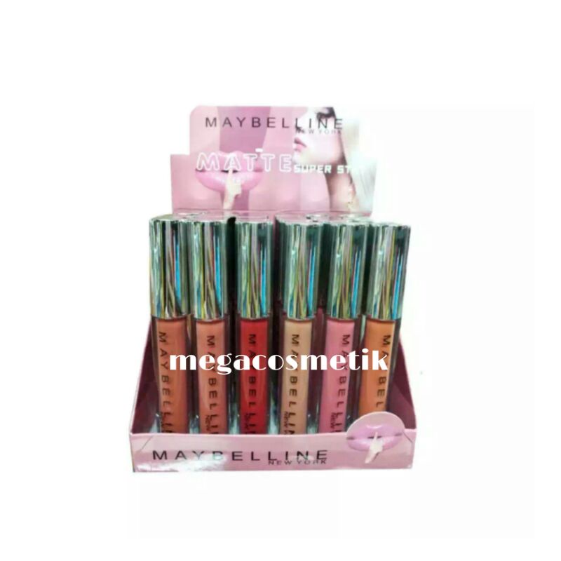 ( PERBOX ) LIPCREAM MYB SUPERSTAY TUTUP BULAT / Lipcream Maybeline new matte