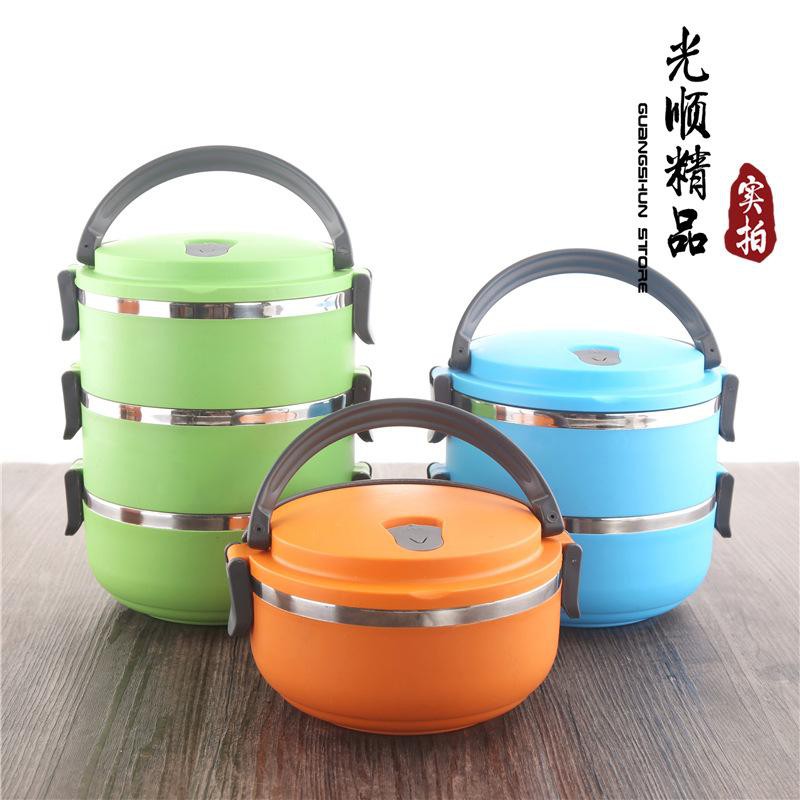 Rantang Bulat 4 Susun / Lunch Box 4 Susun (polos &amp;karakter)