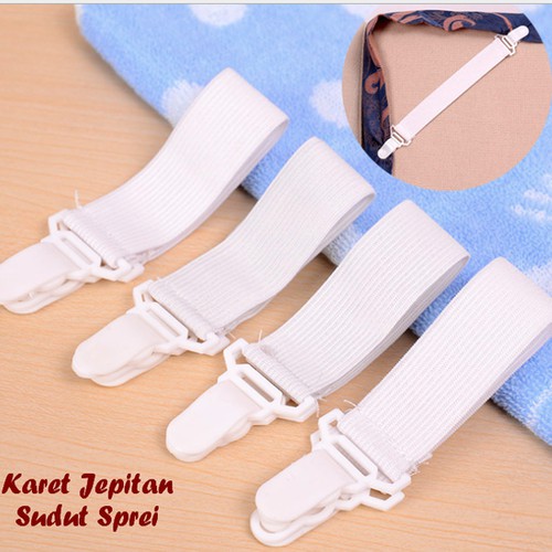Tali Sprei Karet Strap Pengikat Pengencang Pengait Ujung Sprei Kasur Gripper Harga 1 PCS