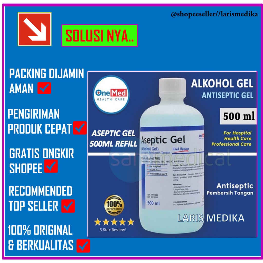 Refil Aseptic Gel 500ml Refill Onemed Antiseptic Refil Aseptic Gel Aseptan 500ml Refill aseptic