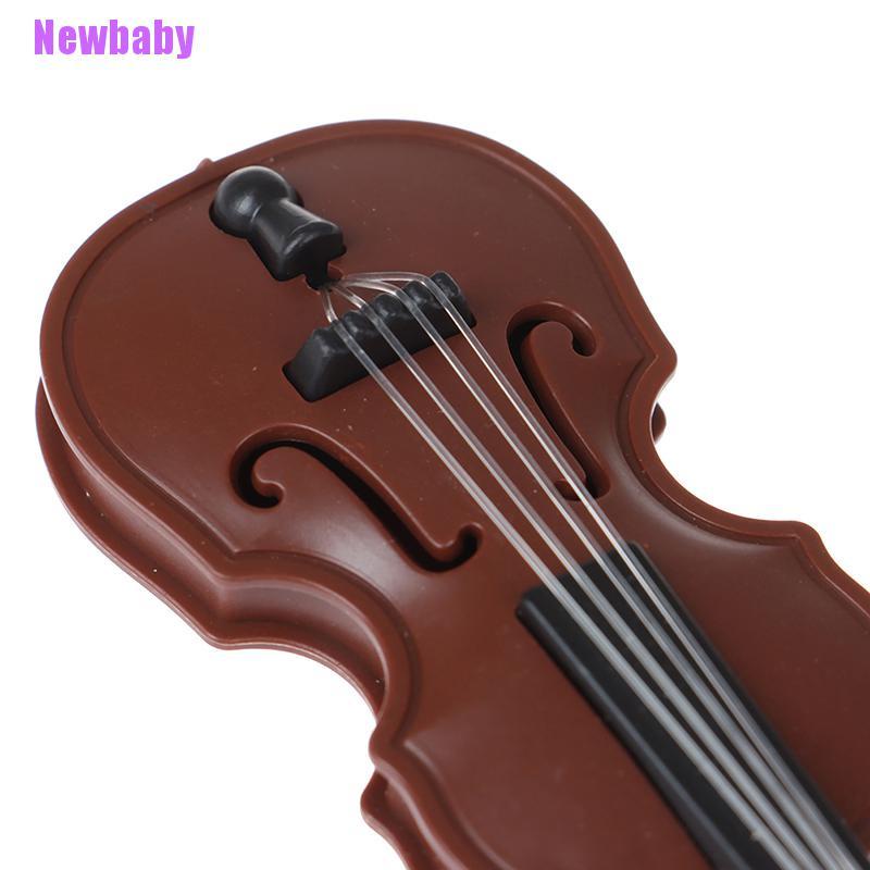 (Newbaby) 1 Set Miniatur Biola Bahan Plastik Untuk Dekorasi Rumah Boneka
