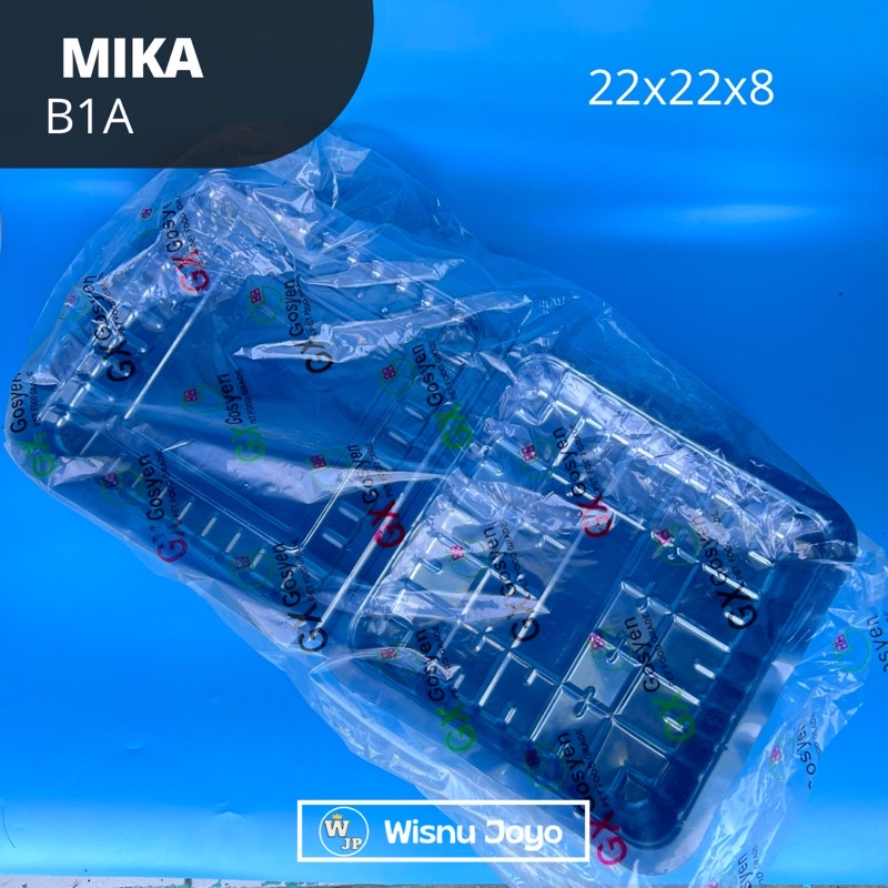 (PROMO) Mika Bening Plastik A1 / Mika Kue 20x20 / Kotak Plastik Nasi Kue
