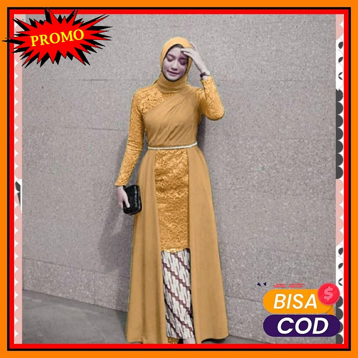 Stelan Celana Muslim Wanita Setelan Celana Panjang Kekinian Terba KF564 Setelan Rok Kebaya Wanita Si