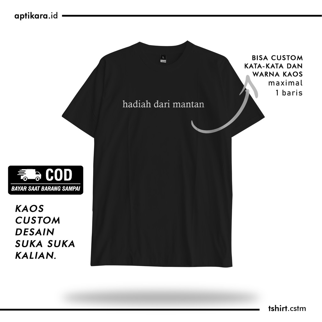 Kaos T shirt Tshirt Baju Custom Sablon Couple Nama Desain Sendiri Tulisan Jepang Pria Wanita Unisex