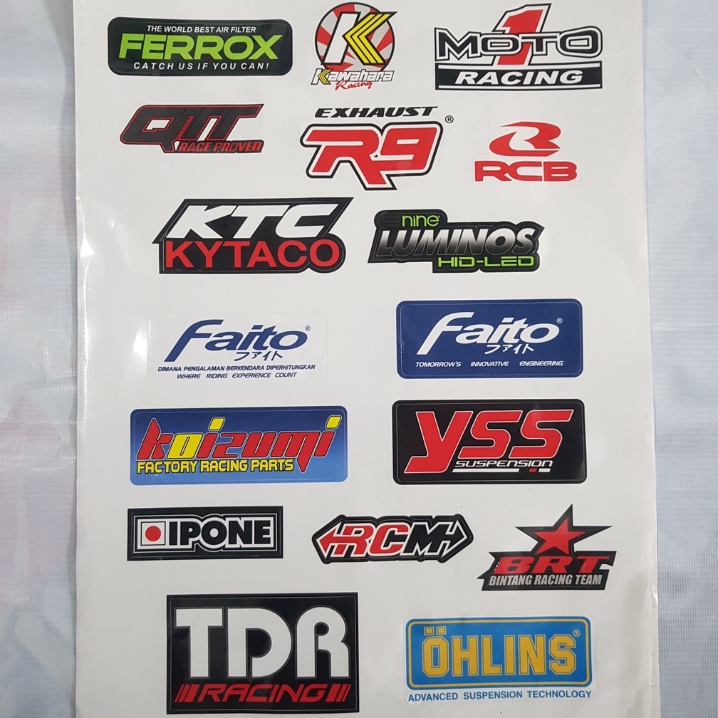 STIKER STICKER PACK PAK SPONSOR RACING LAMINASI DAN ANTI BENSIN JAMINAN KUALITAS