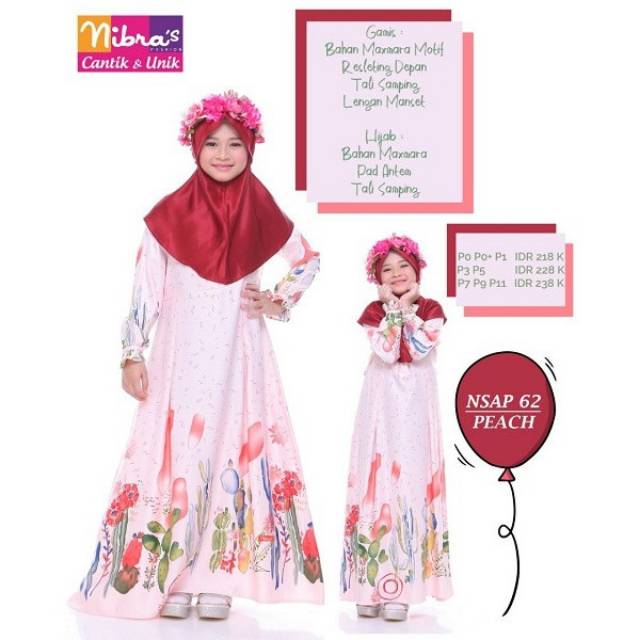 NSAP 62 nibras / Promo Nibras Gamis Anak NSAP 62 / Promo Akhir Tahun Gamis Nibras Anak NSAP 62