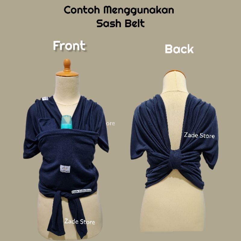 Gendongan bayi Kaos Geos 3in1 + Sash Belt Kantong Zade Collection Gendong Samping dan Depan ( M Shape ) Kangguru hipseat geos cotton gendongan anak wrap wrab