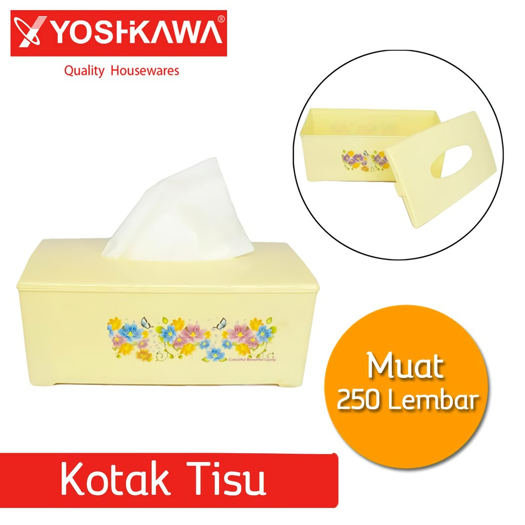 

YOSHIKAWA Kotak Tisu 22.5 CM Tissue Box EVL-T-112 Kuning