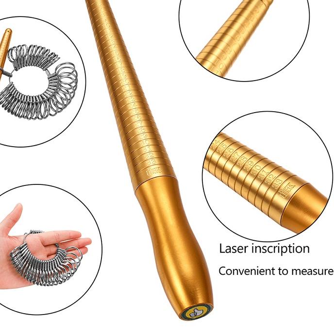 

11.11 MALL Perhiasan Ukuran Jari Tongkat Pengukur Jari Logam Pengukur Cincin/Jewelry Finger Measuring Stick