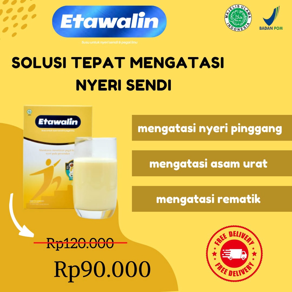 ETAWALIN -  MINUMAN SUSU YANG TERBUAT DARI SUSU KAMBING ETAWA ASLI YANG DIPADUKAN DENGAN 5 HERBAL ALAMI YANG SANGAT BERGUNA UNTUK MENINGKATKAN KESEHATAN DAN KEPADATAN TULANG / PAKET 1 BOX