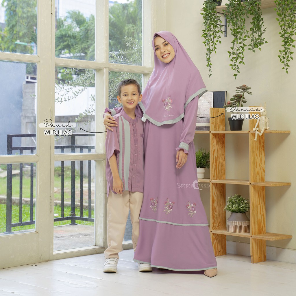 EmmaQueen - Set Dress Muslim Wanita Janice Flowery-Wild Lilac