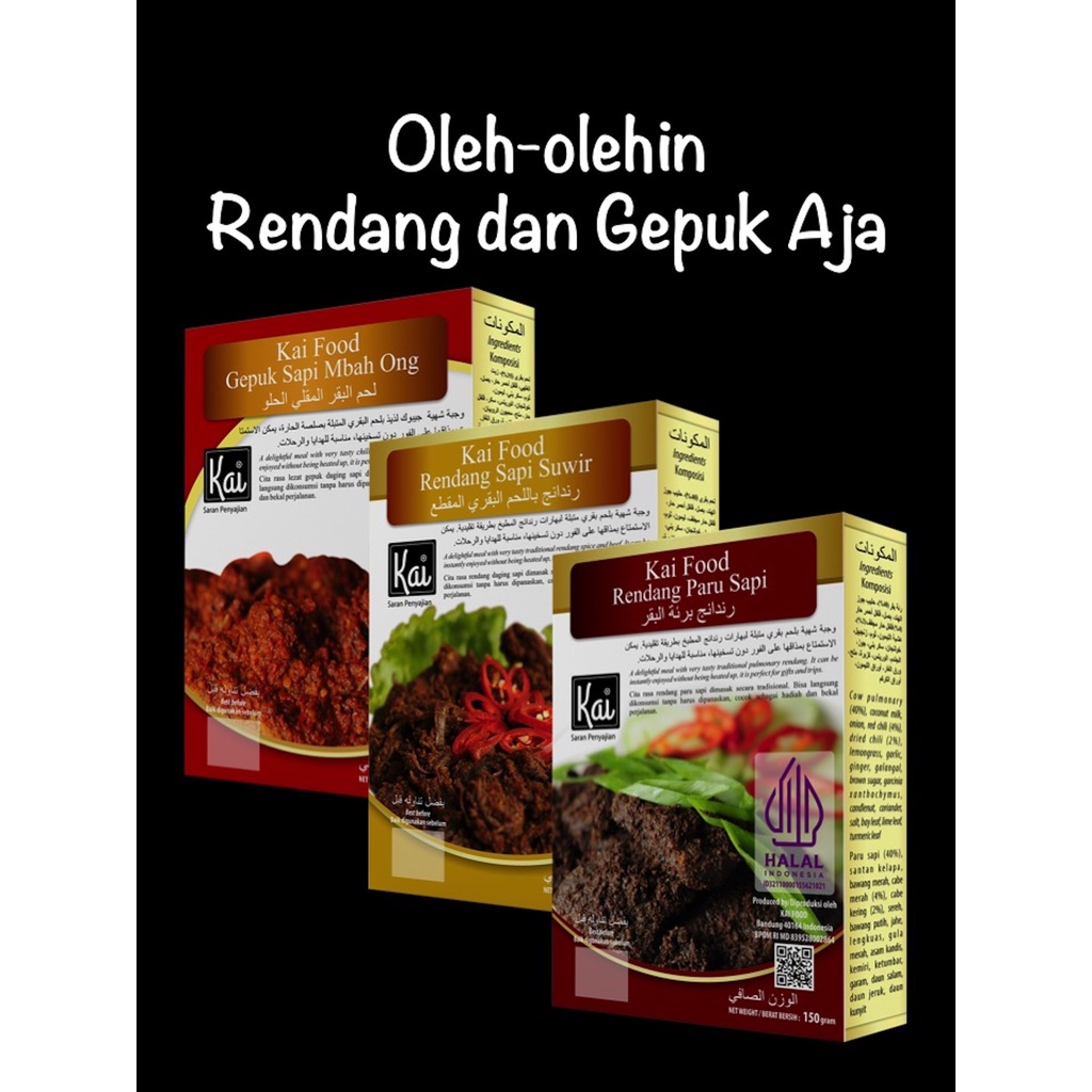 

Trio Hemat 1 RENDANG PARU SAPI 1 RENDANG SAPI SUWIR 1 GEPUK SAPI MBAH ONG Kai Food 450g